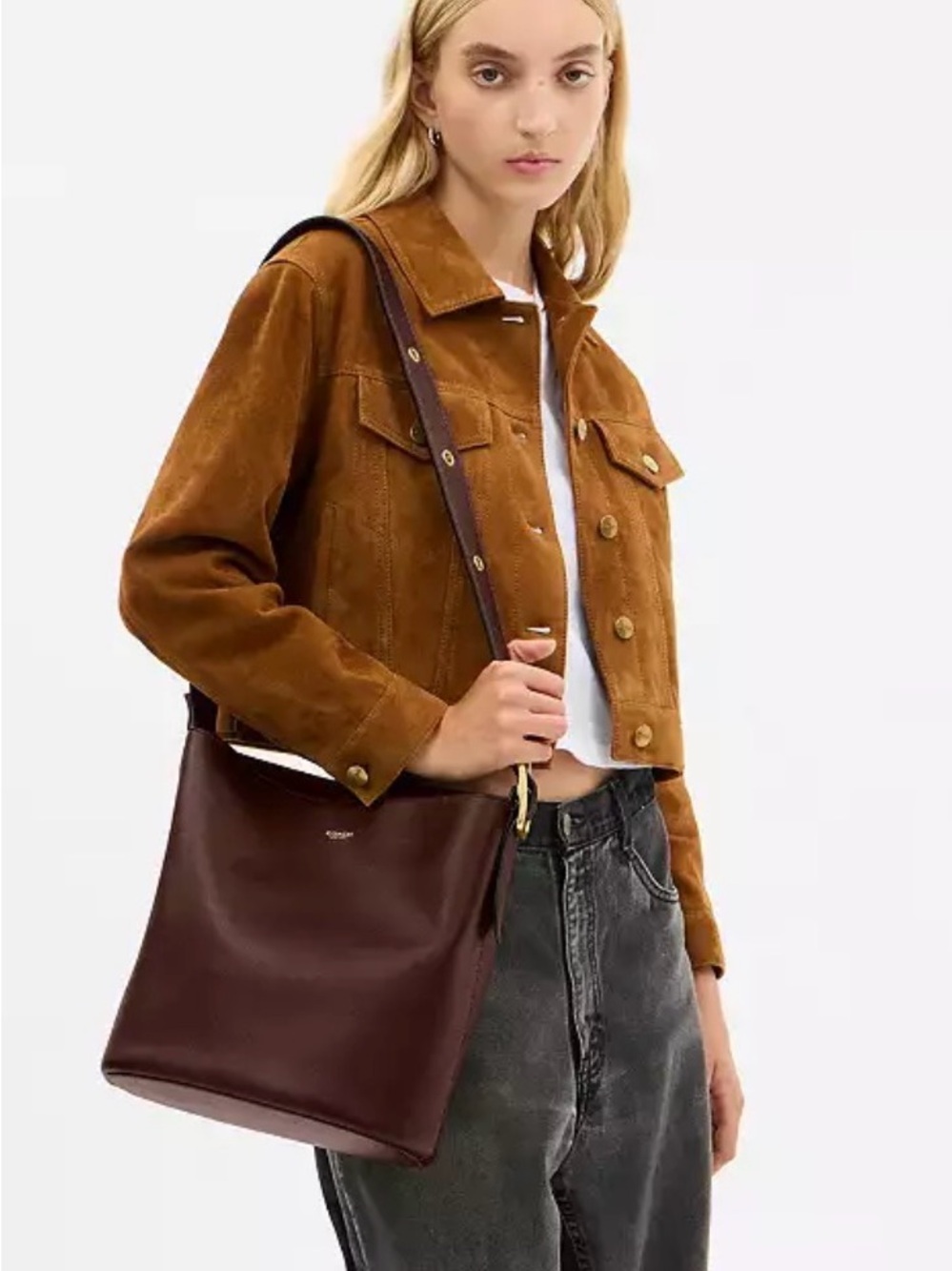 Coach Bleeker Bucket Bag CCC23 brass / Maple leather NWT shoulder/crossbody - Picture 2 of 10